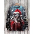 thumbnail image 3 of Suéter de punto feo de Navidad con dibujo de Papá Noel, tatuaje retro de manga larga con impresión 3D, jersey de otoño e invierno estilo Harajuku informal X9, 3 of 5