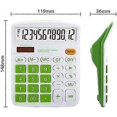 thumbnail image 2 of (Green)Basic Standard Calculator, Large Calculator Solar Battery Dual Power Supply 12 Digits LCD Screen Dedicated Financial Calculator for Office/Home, 2 of 2