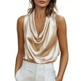 thumbnail image 2 of Womens Summer Tops Satin Blouses for Women Button Down Shirts Long Sleeve Tops Shirts for Women, 2 of 4