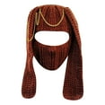 thumbnail image 1 of Winter Warm Knit Hoodwith Rabbit Ears for Adults Suitable for Seasonal Outdoor Activities and Everyday Comfort, 1 of 3