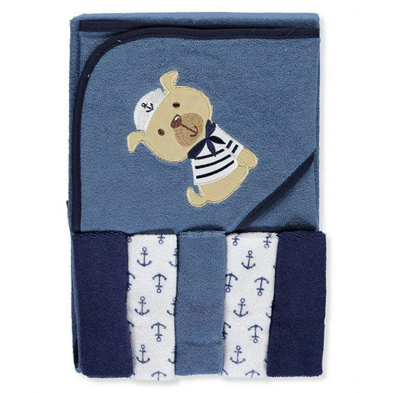 Luvable Friends Hooded Towel with Five Washcloths Dog / One Size