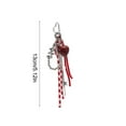 thumbnail image 3 of Red Bow Keychain for Keys and Bags, 5.12 Inch Soft Velvet Car Accessory with Metal Ring, Cute Gift for Women Girls, Decorative Purse Zipper Charm, Single Piece, 3 of 5