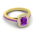 thumbnail image 3 of 2.95 Carat (F-G/VS1) Natural Diamond Amethyst Gemstone Classic Ring for Bridal Gift 14K Yellow Gold Size 9.5 by Diamond-Capitals, 3 of 8