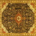 thumbnail image 1 of Ahgly Company Machine Washable Indoor Square Medallion Yellow Traditional Area Rugs, 6' Square, 1 of 4