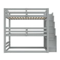 thumbnail image 5 of Euroco Full Size Triple Bunk Bed with Storage Staircase, 3 Beds in One, Gray, 5 of 12