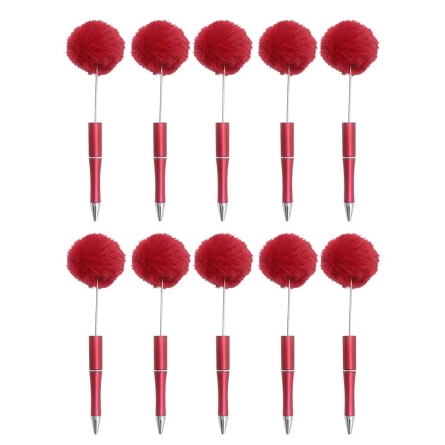10x bolígrafo surtido de bolígrafos con cuentas imprimibles DIY, bolígrafos creativos con cuentas, bolígrafo Rollerball para regalo, dibujo, diario, rojo