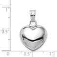 thumbnail image 3 of Sterling Silver Rhodium-plated Polished Bell inside Puffed Heart Pendant, 3 of 7