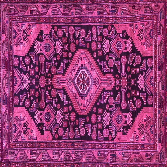 Ahgly Company Indoor Square Persian Pink Traditional Area Rugs, 8' Square