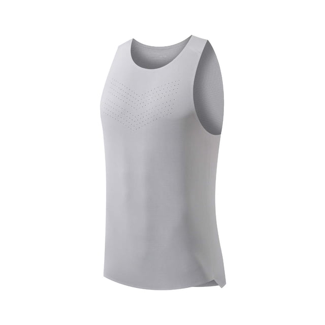 Men's Mesh Compression Slimming Tank Top, 4-Way Stretch Posture Support Chest Abdomen Body Shaper Gym Workout Undershirt,Gray,L