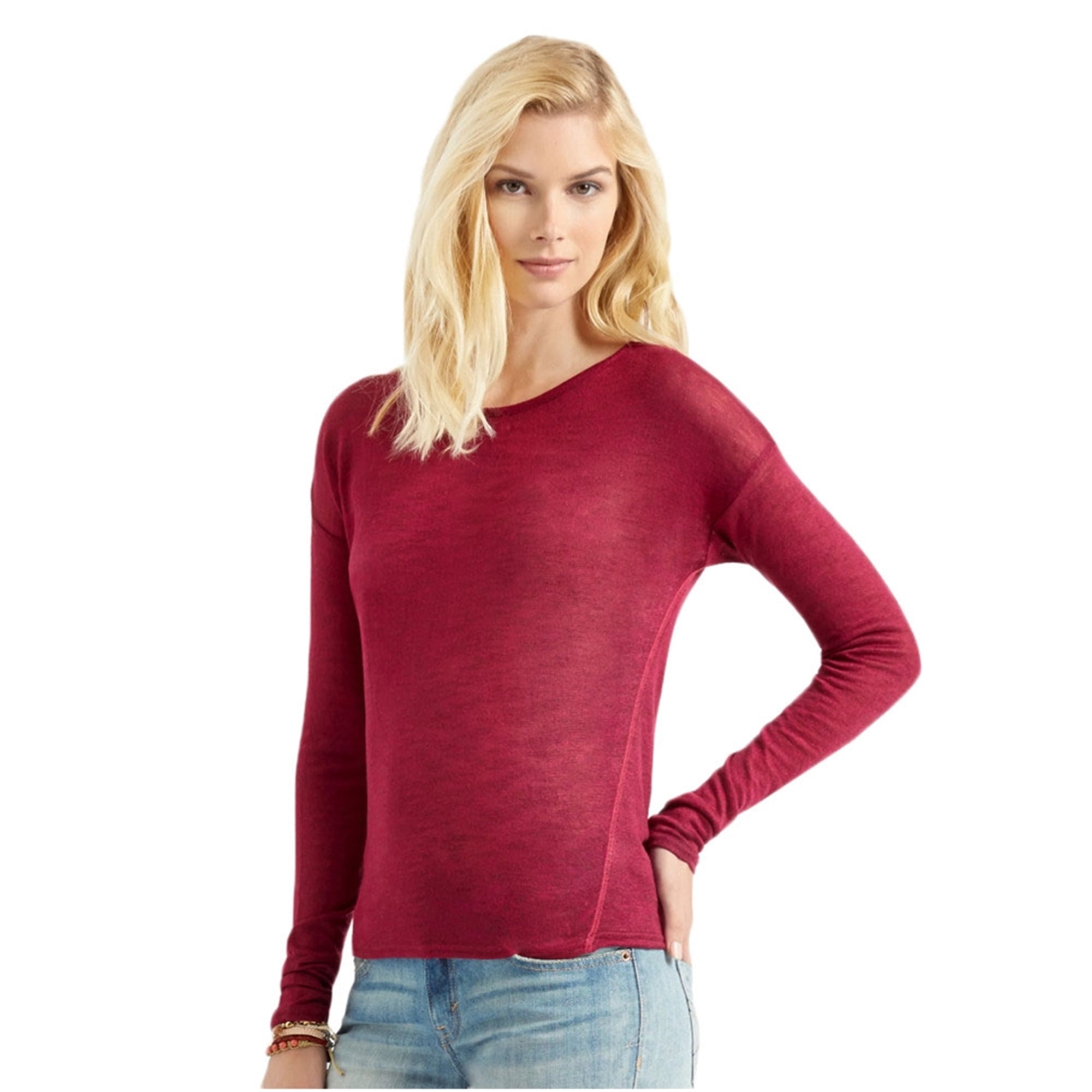 Aeropostale Womens Sheer Textured Pullover Sweater