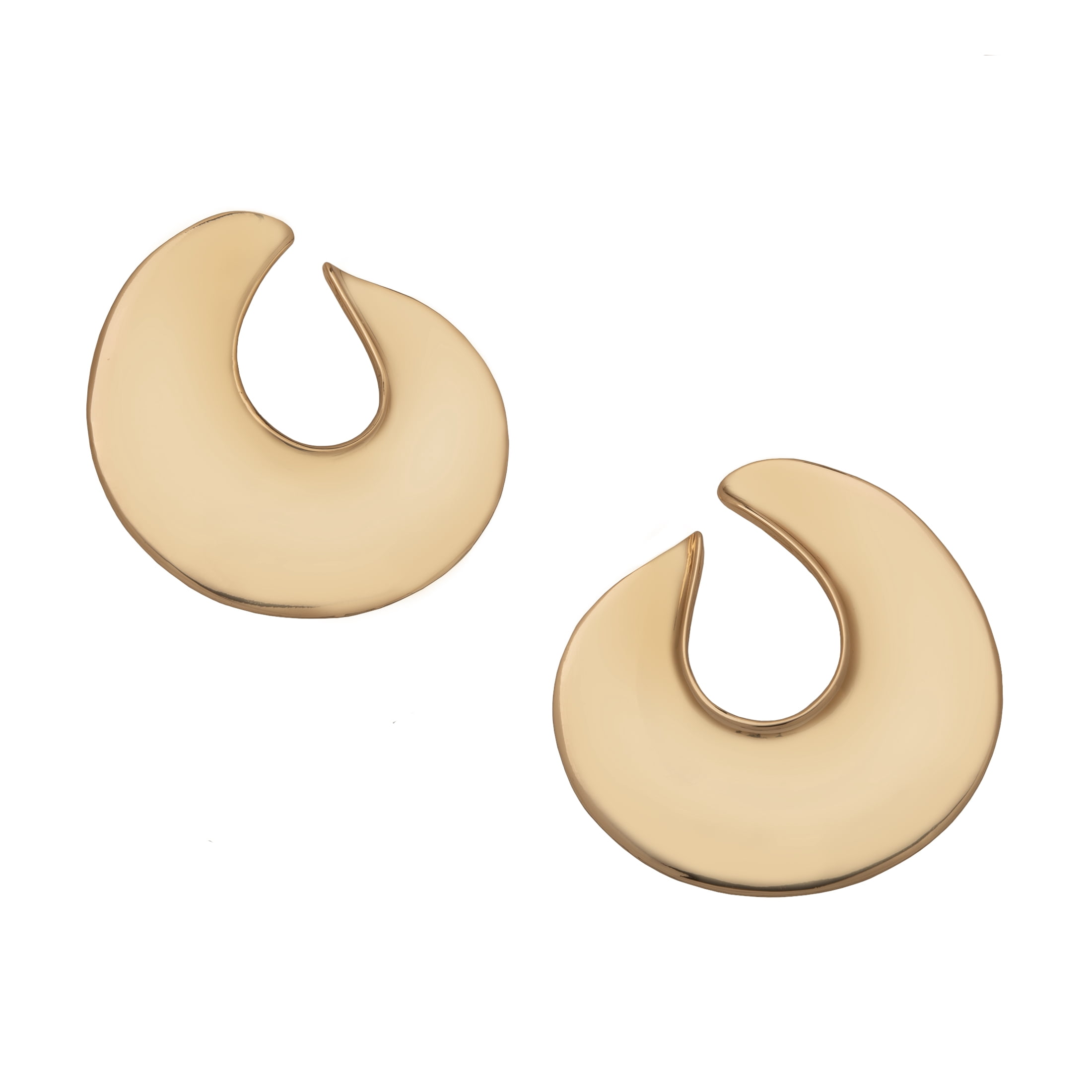 Time and Tru Women's Gold Tone Modern Open Hoop Earrings