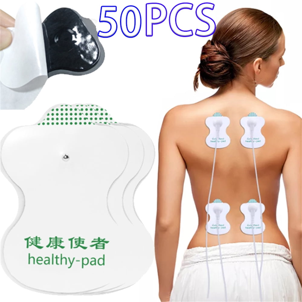 Dicasser Electrode Pads EMS Nerve Muscle Stimulator for Tens Acupuncture Physiotherapy Machine Slim Body Massager Patch Message Pads, Size: 10pcs, White