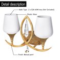 thumbnail image 4 of Costway 2-Light Retro Crystal Vanity Light Satin Nickel Glass Shade Bathroom Fixture UL, 4 of 10