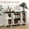 thumbnail image 4 of HOMCOM Buffet Bahut avec Tablettes Ajustables, Portes, Grain de Bois Blanc, 4 of 10