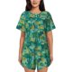 thumbnail image 1 of Balery Jungle Leopard Conjunto de Pijama para Mujer con Estampado, Dos Piezas de Manga Corta y Shorts, Ropa de Dormir Suave con Cuello Redondo y Bolsillos-4X-Large, 1 of 6