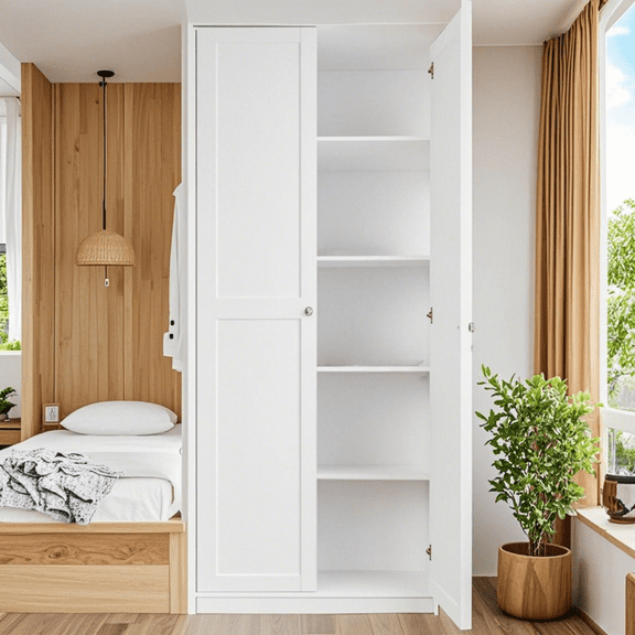 Ktaxon 2-Door Armoire with 5 shelves, Kitchen Pantry Storage Cabinet Wardrobe, 72" White