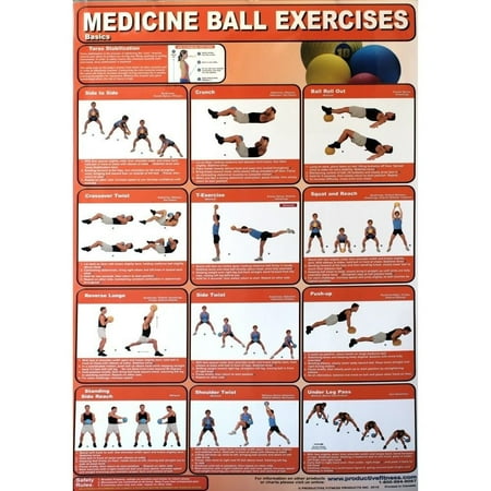Exercise Ball Posture - Productive Fitness Posters Medicine Ball Basics Home Workout Exercises Bodyball