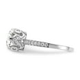 thumbnail image 3 of 10K White Gold Ring Band with Stones Cubic Zirconia CZ Round Clear, Size 7, 3 of 5