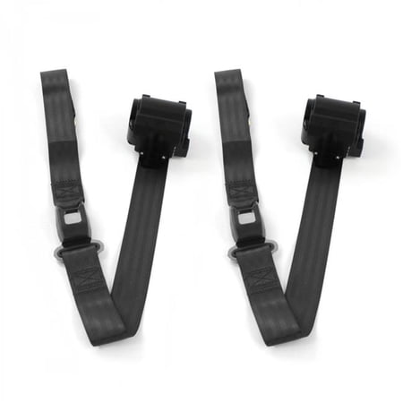 SafeTBoy Standard 2 Point Black Retractable Bucket Seat Belt Kit for Chevy Cavalier 1982-1994 - 2 Belts