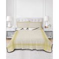 thumbnail image 2 of Quilts Queen Size Bedding Set, Yellow Grid Lines Reversible Summer Quilt 3 Pieces, Modern Simple Stripes Texture Beige Lightweight Bedspreads Coverlets with 2 Pillow Shams for All Seasons, 2 of 5