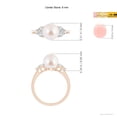 thumbnail image 5 of Angara Japanese Akoya Cultured Pearl Trio Diamond Ring in 14K Rose Gold for Women | June Birthstone Jewelry for Her, 5 of 8