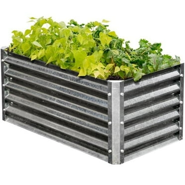EarthMark MGB-H042 Alto Series 22 x 40 x 17 in. Rectangle Galvanized Metal Raised Garden Bed