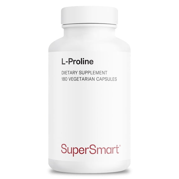 SuperSmart - L-Proline 3000 mg per Day - Amino Acids Supplement - Collagen Production - Skin & Joint Support | Non-GMO & Gluten Free - 180 Vegetarian Capsules