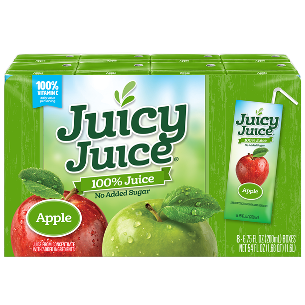 Juicy Juice 100% Juice Apple, 8 count, 6.75 oz