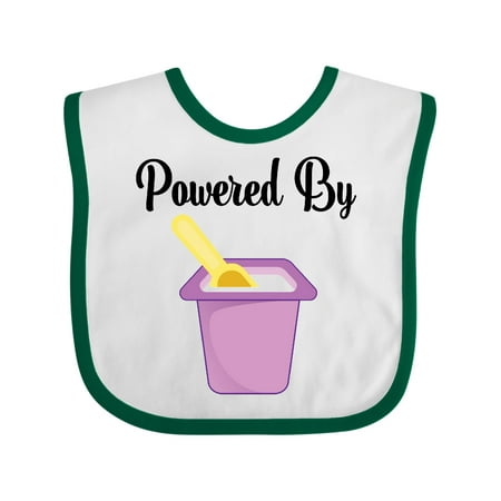 

Inktastic Powered By Yogurt Gift Baby Girl Bib