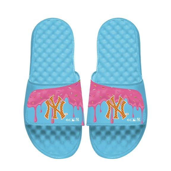 Unisex ISlide Blue New York Yankees Ice Cream Drip Slide Sandals