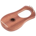 thumbnail image 4 of Arpa de lira de palisandro, duradera, estable, con cuerdas, portátil, llave giratoria, instrumento de madera de 7 cuerdas de metal., 4 of 14