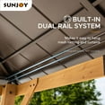 thumbnail image 4 of Sunjoy Hardtop Gazebo 11 x 11 ft. Cedar Framed Wood Gazebo with Brown Steel and Polycarbonate Hip Roof Hardtop for Garden, Backyard Shade, 4 of 9
