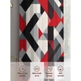 thumbnail image 6 of Abstract Crystal Effect Sheer Curtains for Living Room Bedroom, Light-filtering Sheer Curtain, Red Black Seamless Stitching Rod Pocket Voile Window Treatment Drapes, 52’’Wx63’’L, 2 Panels Set, 6 of 7