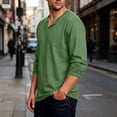 thumbnail image 3 of Guluxicc Men's T Shirts Classic Fit V-Neck Long Sleeve Shirts for Everyday Wear Summer Casual Outfits, 3 of 5