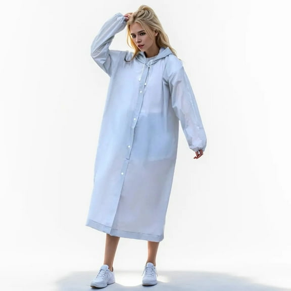 TTHXQING Abrigos Para Hombres Outdoor Hooded One-Piece Recyclable Clear Rain Poncho Rain Coats Foul Weather Gear Rain Jackets for Women