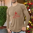 thumbnail image 4 of Chiccall Mens Christmas Printed T-Shirts Crew Neck Long Sleeve Stretch Winter Pullover Undershirt Loungewear, 4 of 5