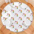 thumbnail image 2 of Rainbow Mane Unicorn Pattern Round Fitted Tablecloth with Elastic Edge,Dining Table Cover Waterproof,Outdoor Round Tablecloth for Camping,Dining,Indoor and Outdoor, 2 of 7