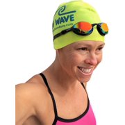 Open Water Swim Goggles {Bonfire  Revo Lens in Black Frame} Anti Fog Lenses, Silicone In-Socket Eye Cups, Four Interchangeable Nose Bridges and Adjustable Strap