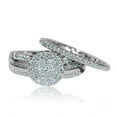 thumbnail image 5 of 0.7cttw Diamond Bridal Rings Set 10K White Gold 9.5mm Wide Halo 2pc set(0.7cttw), 5 of 8