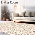 thumbnail image 2 of ODIKA 4'x6' Machine Washable Non-Slip Area Rug, Vine Scroll Slip Resistant Indoor High Traffic Rug with Pad, Ivory, 482786, 2 of 8
