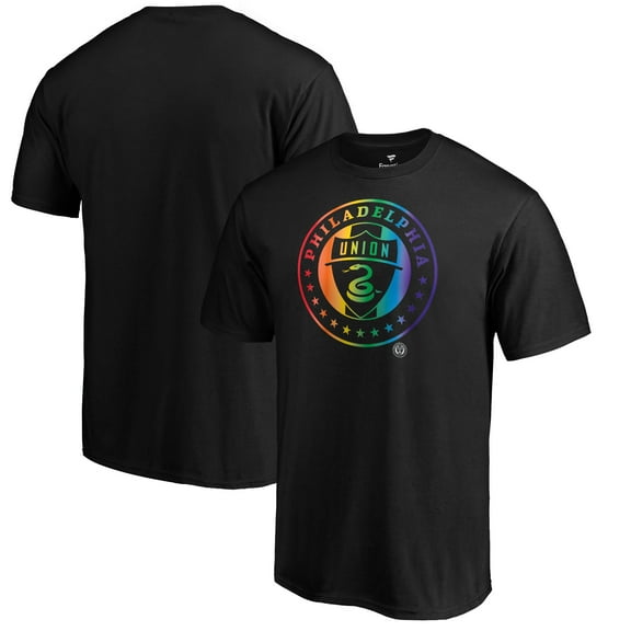Men's Black Philadelphia Union Logo Pride T-Shirt
