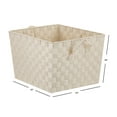 Home Basics XLarge Polyester Woven Strap Storage Bin With Handles
