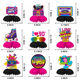 thumbnail image 2 of Adornos de panal de abeja de los años 90, suministros para fiestas retro de los años 90, juego de mesa para decoración de fiestas de cumpleaños con bolas de panal de abeja de los años 80 y, 2 of 4