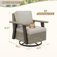 thumbnail image 4 of INTER HUT Serenity Retreat 360° Swivel Rocker Patio Chair, Outdoor Rattan Swivel Chair with Cushions, Beige, 4 of 9