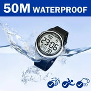 Hearkent 8 Alarms and Vibrations Watch Medication Reminder for Deaf or Senior-Friendly Big Number Digital 50m Waterproof Watch