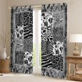 thumbnail image 2 of jejeloiu Cartoon Cheetah Pattern Blackout Curtains Set of 2 (52x84 Each),Modern Geometric Checkered Window Curtains,Gray Ink Curtains and Drapes For Girl Teens,Breathable Home Decor, 2 of 6