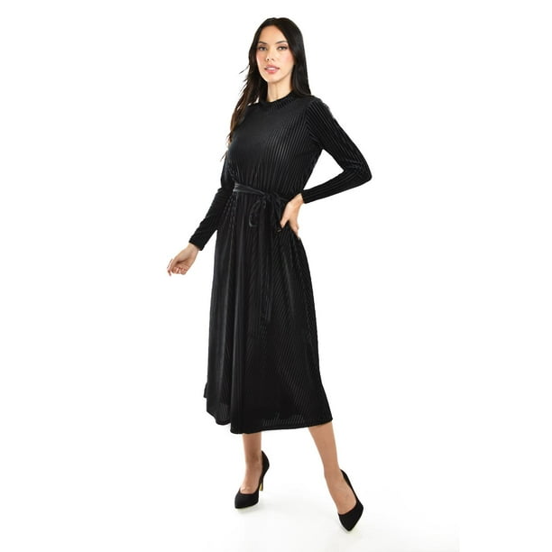 Vestido midi de terciopelo Roman Fashion /Juvenil, 3826 (Negro) negro CH