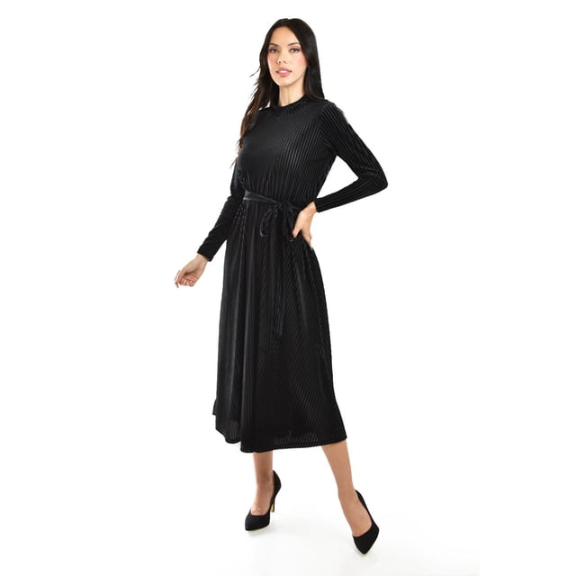 Vestido midi de terciopelo Roman Fashion /Juvenil, 3826 (Negro) negro CH