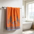 thumbnail image 6 of Btomtd Leaf Pattern Hand Towels for Face and Body, Lint Free Fast Drying Bath Towels, Thickened Absorbent Towels for Daily Facial Cleansing, Size 29" x 13.4", Orange-B, 6 of 8