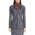 thumbnail image 1 of St. John Womens Sequin Tweed Knit One Button Blazer Jacket, Blue, 8, 1 of 1
